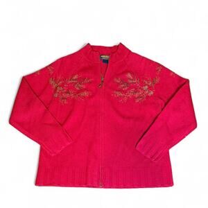 Vintage woolrich cottagecore zip up cardigan